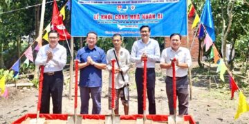 Nhị Long (Vĩnh Long): Khởi công xây dựng nhà tình thương cho hộ ông Nguyễn Thành Tuân có hoàn cảnh đặc biệt khó khăn